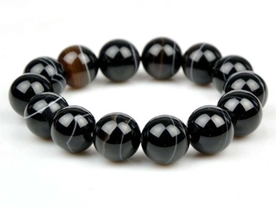 Natural Sardonyx / Striped Agate 14mm DZI Beads Bracelet