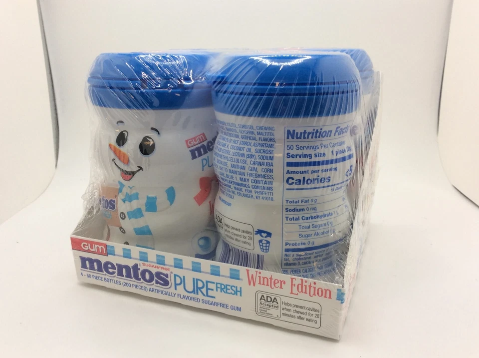 Mentos Sugar-Free Chewing Gum, Fresh Mint Flavor, 50 Count (Pack of 4), 07/2027 - Image 2 of 4