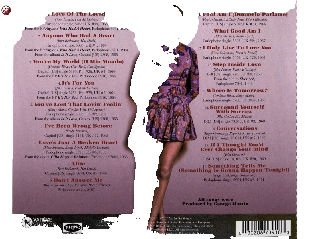 CD de música de un solo Cilla Black