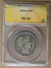 50c 1909-O Barber Half Dollar ANACS VG10 Better Date * AvenueCoin