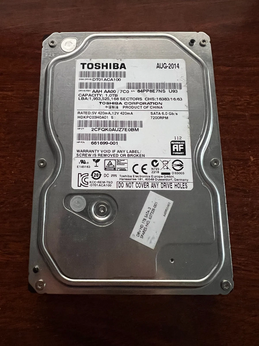 Toshiba SATA I 1 TB 3.5 in Form Factor Internal Hard Disk Drives