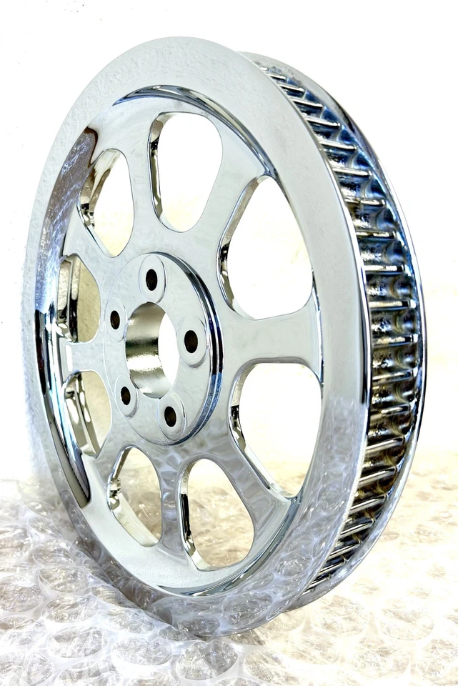 Harley Davidson Softail Fatboy, Heritage Chrome Belt Pulley 2000-2006 oem 70T - Image 4 of 4