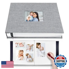 HoneyTolly Large Photo Album Self Adhesive 40 Pages 4x6 8x10 w/Display Window Gr