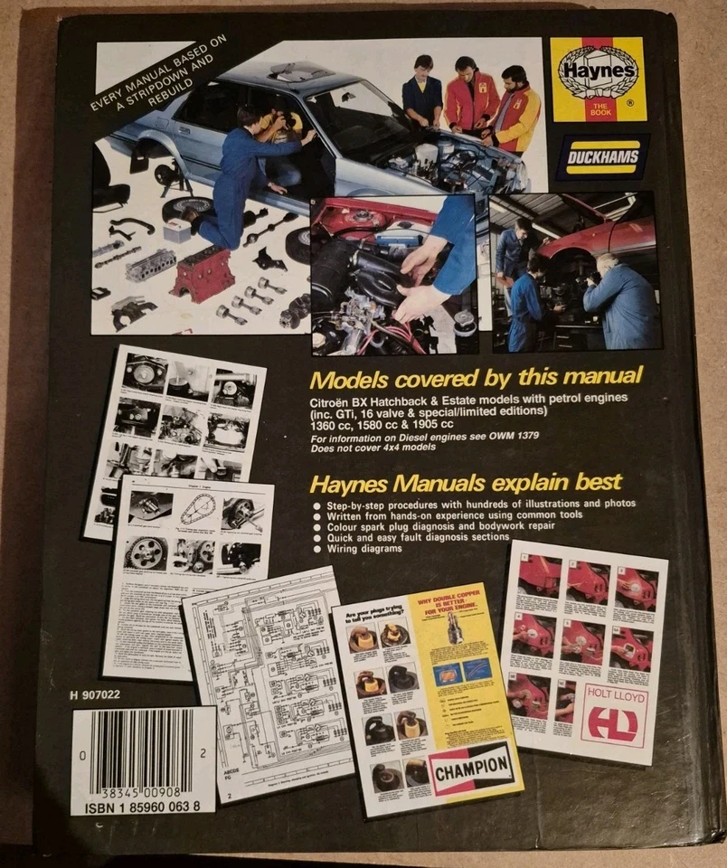 Citroen BX Petrol Haynes Service and Repair Manual 1983 - 1987 in good condition - Image 2 of 4