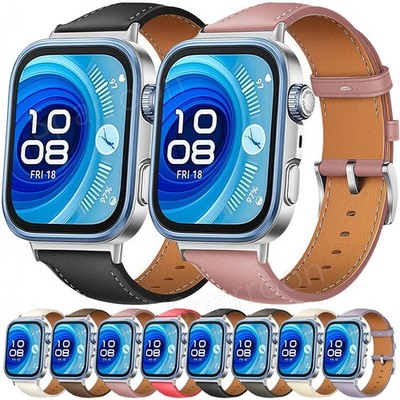 Leather Watch Strap Band Replacement Bracelets For Huawei Watch Fit 4/ 4 Pro/ 3
