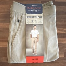 Weatherproof Vintage Casual Pants Tan 34x30 Water Resistant Zip Pockets