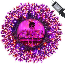 Orange and Purple Halloween Lights 114 Ft 300 LED Halloween String Lights 8 Mode