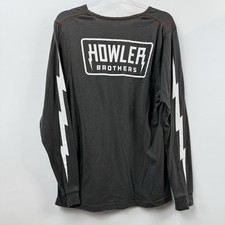 Howler Brothers Hi-Watt Long Sleeve Tee Mens Medium Black Lightning Graphic $45