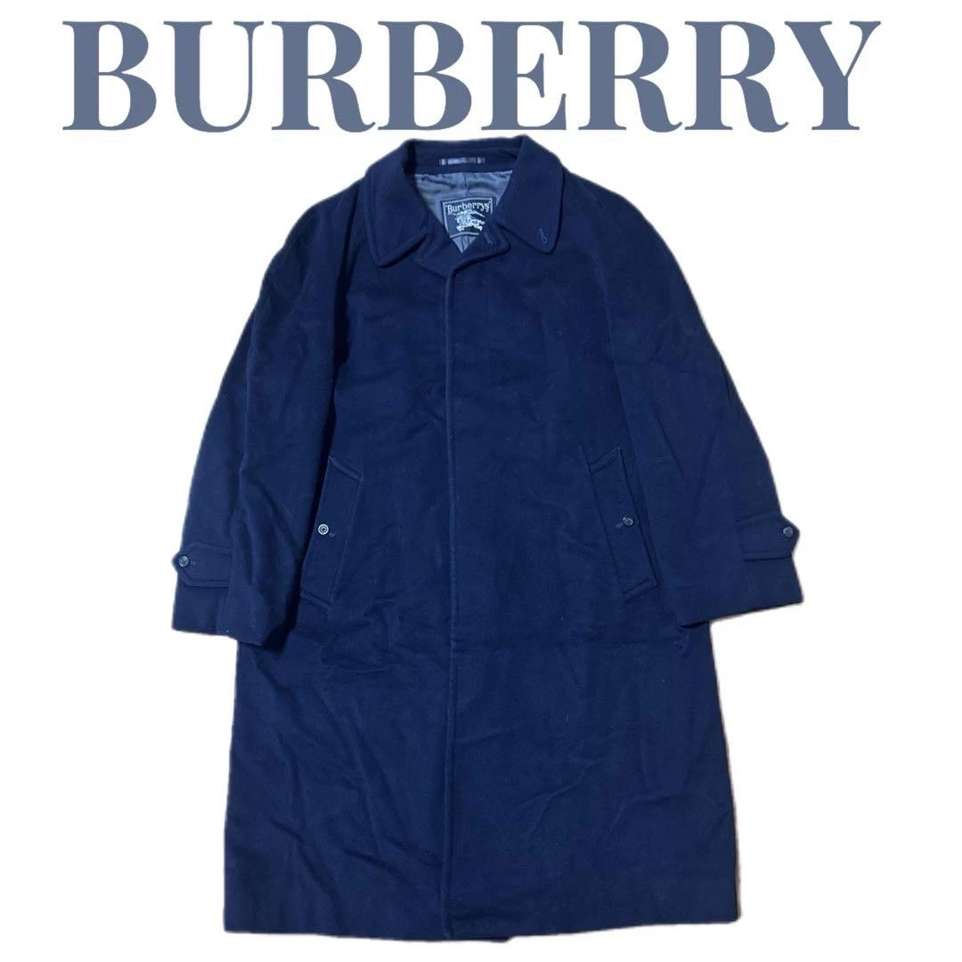 Cappotto Chester Burberry misto cashmere blu navy lunghezza lunga taglia grande uomo #ED ZIA