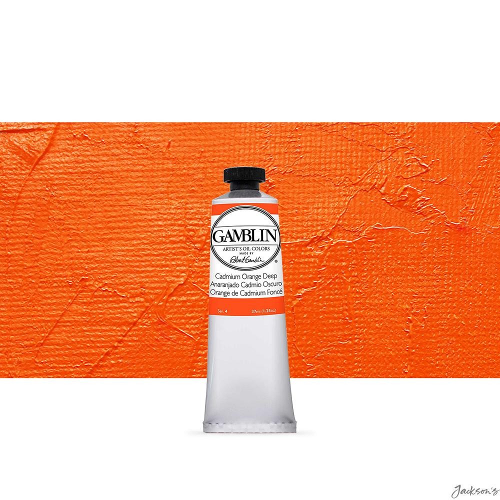 Gamblin Artist Oil Paint Linseed Oil 37ml Cadmium Orange Deep Fine Art