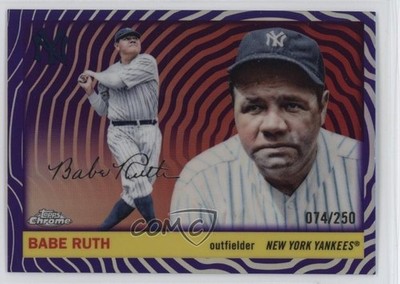 2025 Chrome Platinum Anniversary Vibrations Refractor 74/250 Babe Ruth HOF 0t9q