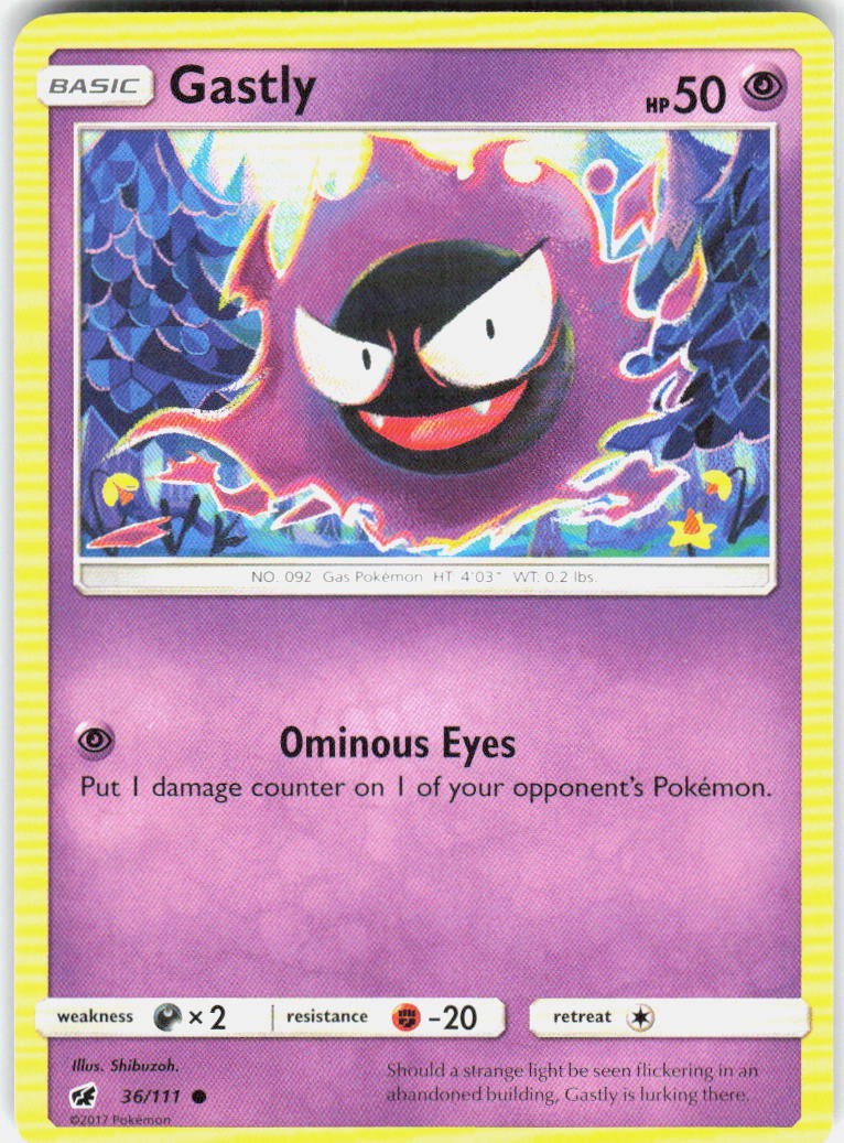 Gastly 36/111 SM Crimson Invasion Pokemon