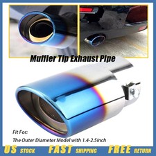 Car Blue Auto Rear Exhaust Pipe Muffler Tail Tip Throat Tailpipe Parts Auto