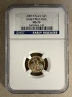 2009 GOLD 1/10 OUNCE EAGLE $5 DOLLAR COIN NGC MS 70 EARLY RELEASES