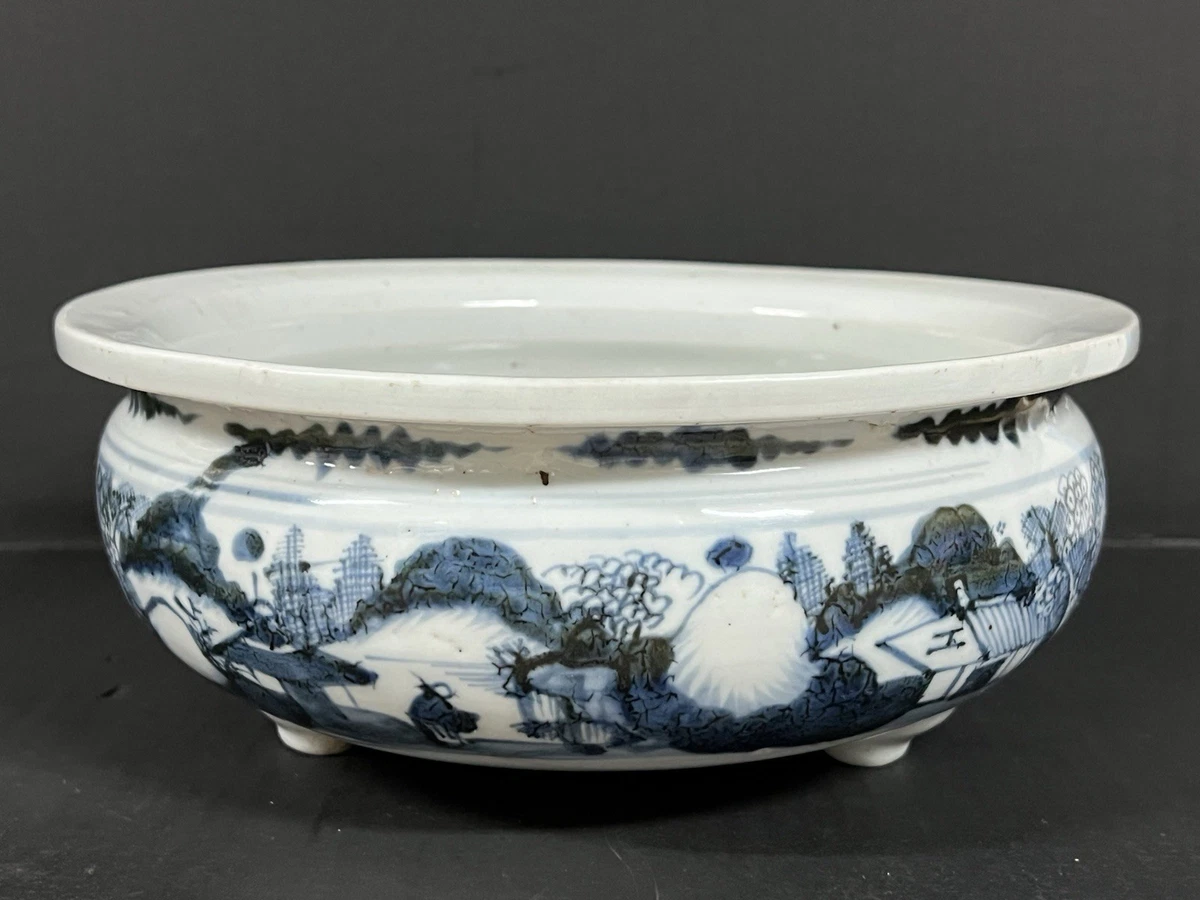 蓝色陶瓷中国古董香炉| eBay