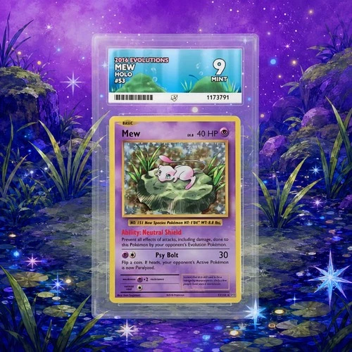 Mew 53/108 Holo - 2016 Evolutions - ACE Mint 9
