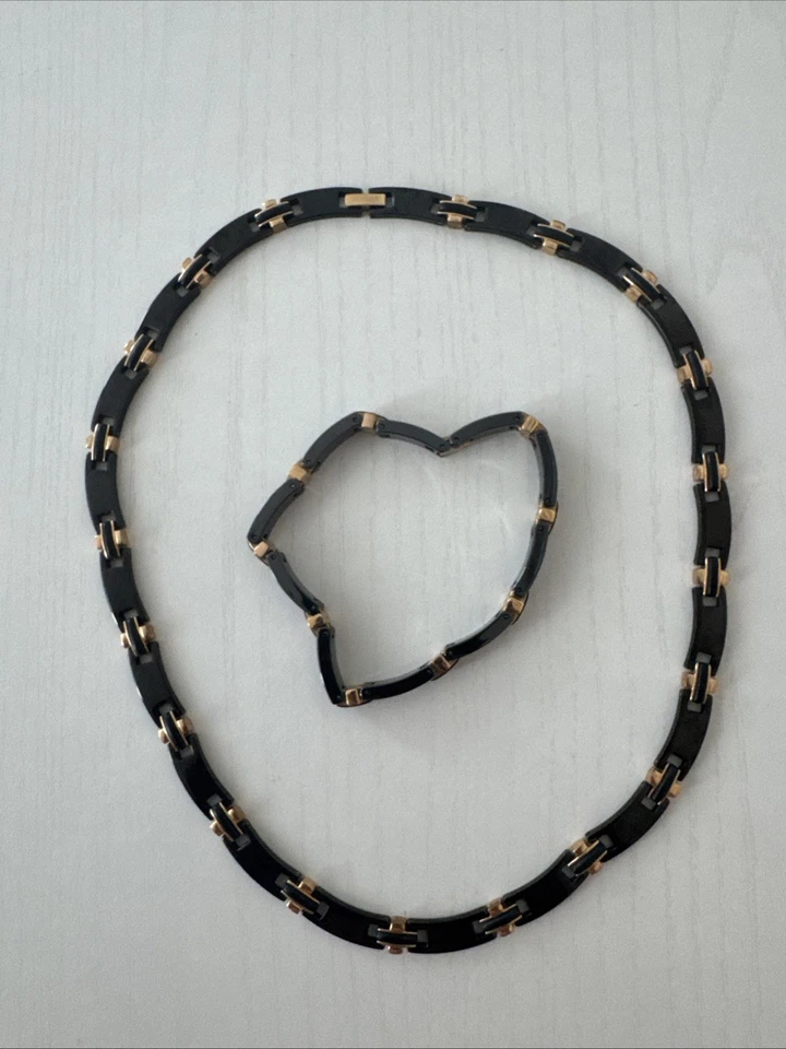 Colar e pulseira masculinos de cerâmica italiana 20"" - Imagem 2 de 2