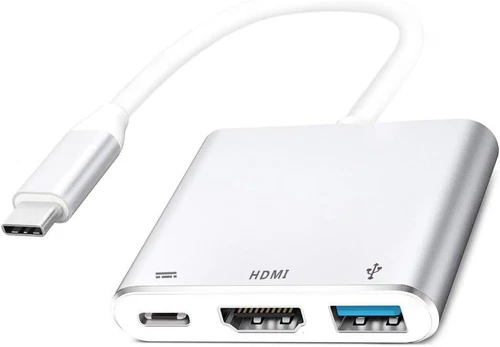 QCEs USB C to HDMI Adapter, USB-C Digital AV Multiport Adapter with 4K Silver