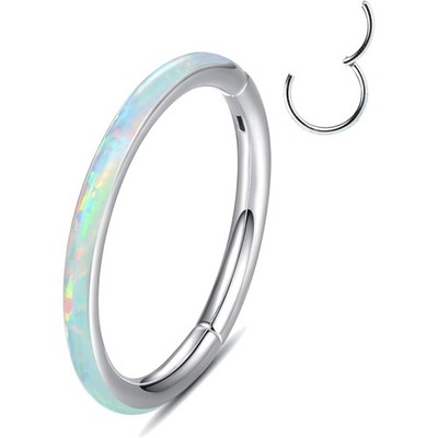 Titan Septum Nasenpiercing Ring Ohr Lippenpiercing Opal Gold Silber 18G 16G