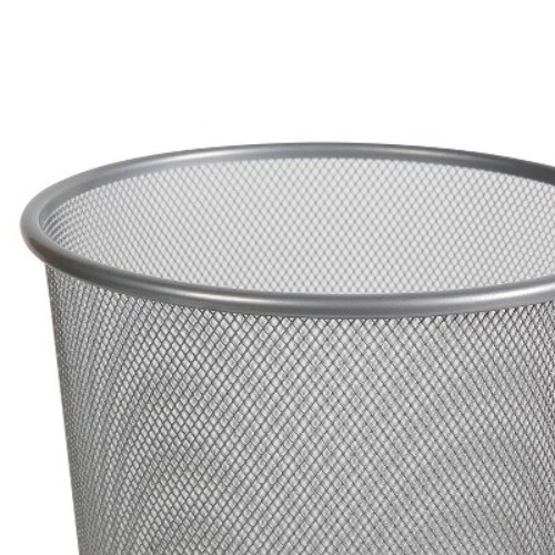 Mesh Waste Basket Silver - Brightroom: Steel Wire Mesh, Office Trash Can - Image 3 of 4