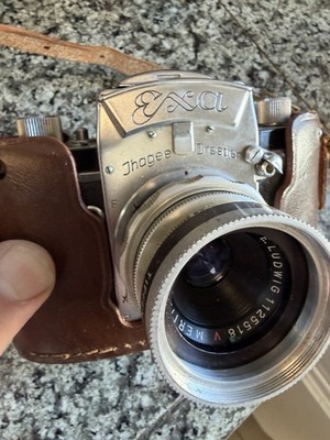 Ihagee Exa Dresden 35mm SLR Film Camera w/ Lens, Case & Waist Level Finder