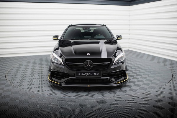 Front Ansatz V.3 FüR Mercedes-Amg CLA 45 Aero C117 Facelift Frontspoiler Schwarz-image