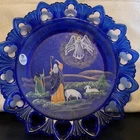 Fenton Family Holiday Plate – Cobalt Blue Nativity Scene