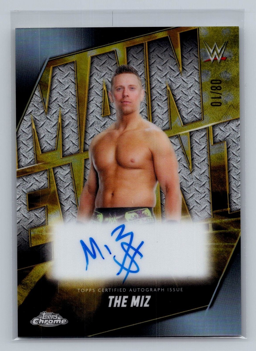 THE MIZ 2025 TOPPS CHROME WWE MAIN EVENT BLACK REFRACTOR AUTO CARD