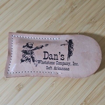 Dan's Whetstone Co. Soft Arkansas Stone w/ Leather Pouch & Guide
