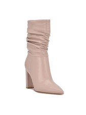 NINE WEST Womens Pink Padded Denner Pointed Toe Cone Heel Slouch Boot 9.5 M