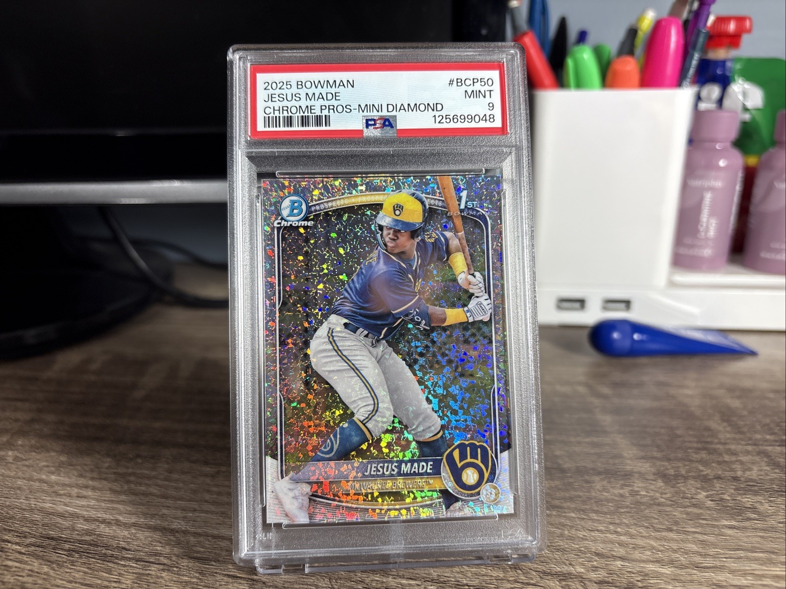 2025 Bowman Chrome Prospects Jesus Made #BCP-50 Mini-Diamond Refractor PSA 9