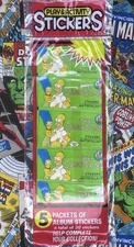 (5) 1990 Diamond The Simpsons Sticker Packs Repacked