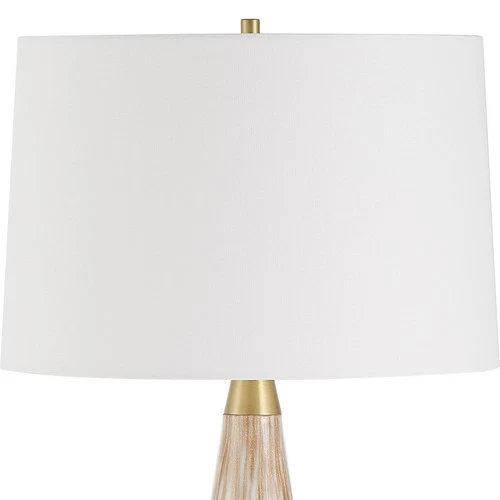 Uttermost Lyra White and Gold Table Lamp - 29"H, Shade 10"H x 15"Dia. - Picture 5 of 7