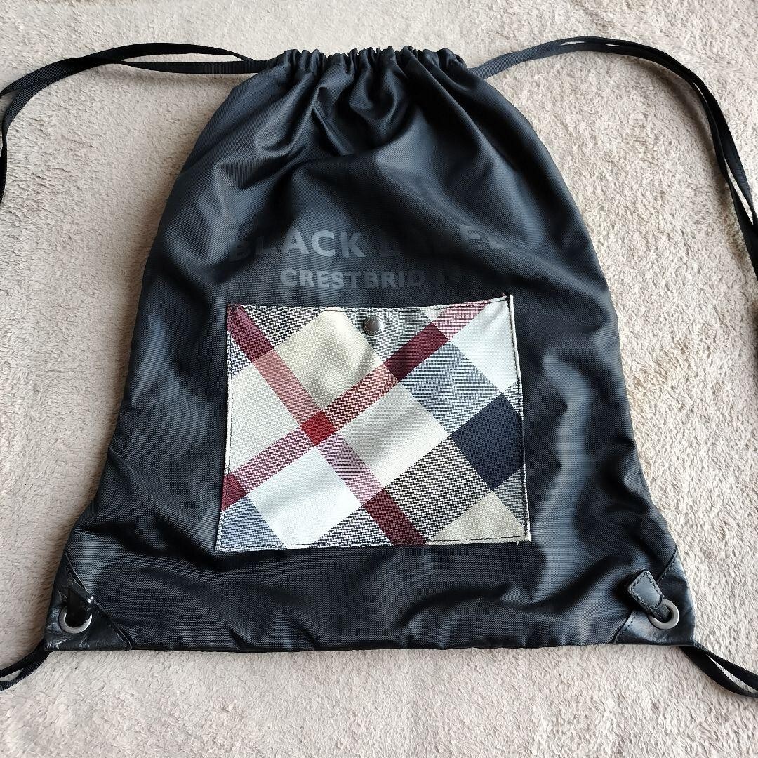 BLACK LABEL CRESTBRIDGE Check Backpack Drawstring Black BLACK LABEL CRESTBRIDGE Check Backpack Drawstring Black