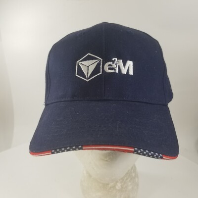 American Flag Cap with USA Flag on brim Adjustable Strapback E Squared M Strap