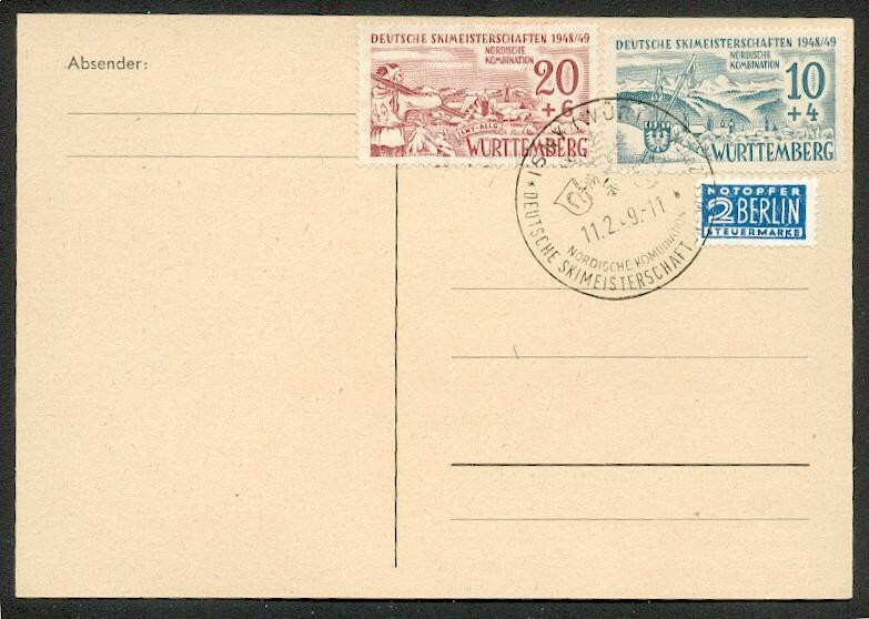 French Zone Württemberg 38/39 FDC 110EUR (G7946)