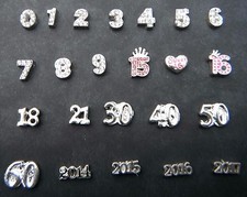 Age Numerals Numbers for Floating Memory Lockets  Birthday Anniversary  