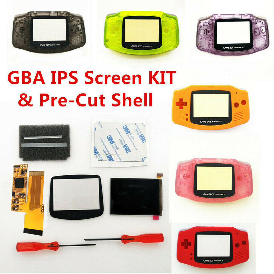 GBA 10 levels brightness v2 IPS retroilluminazione LCD MOD & GBA pre-cut Housing Shell