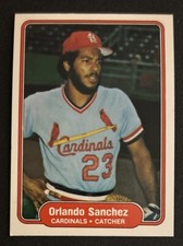 1982 Fleer Orlando Sanchez Baseball Rookie Card RC #126 Cardinals Catcher VG O/C. rookie card picture