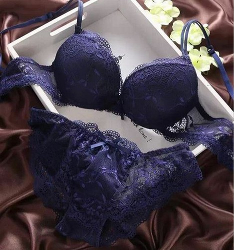 Women Adjustable Push Up Bra Set Lace Sexy Lingerie Padded Bra Knickers BH A B C - Picture 1 of 17