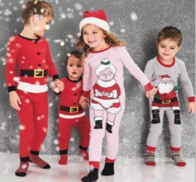 Kids Boys Girls Christmas Mr Mrs Claus Santa Claus Pyjama