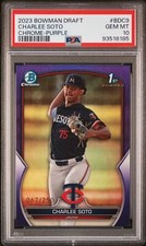 Charlee Soto 2023 Bowman Draft Chrome Purple Refractor Card /250 #BDC-9 PSA 10