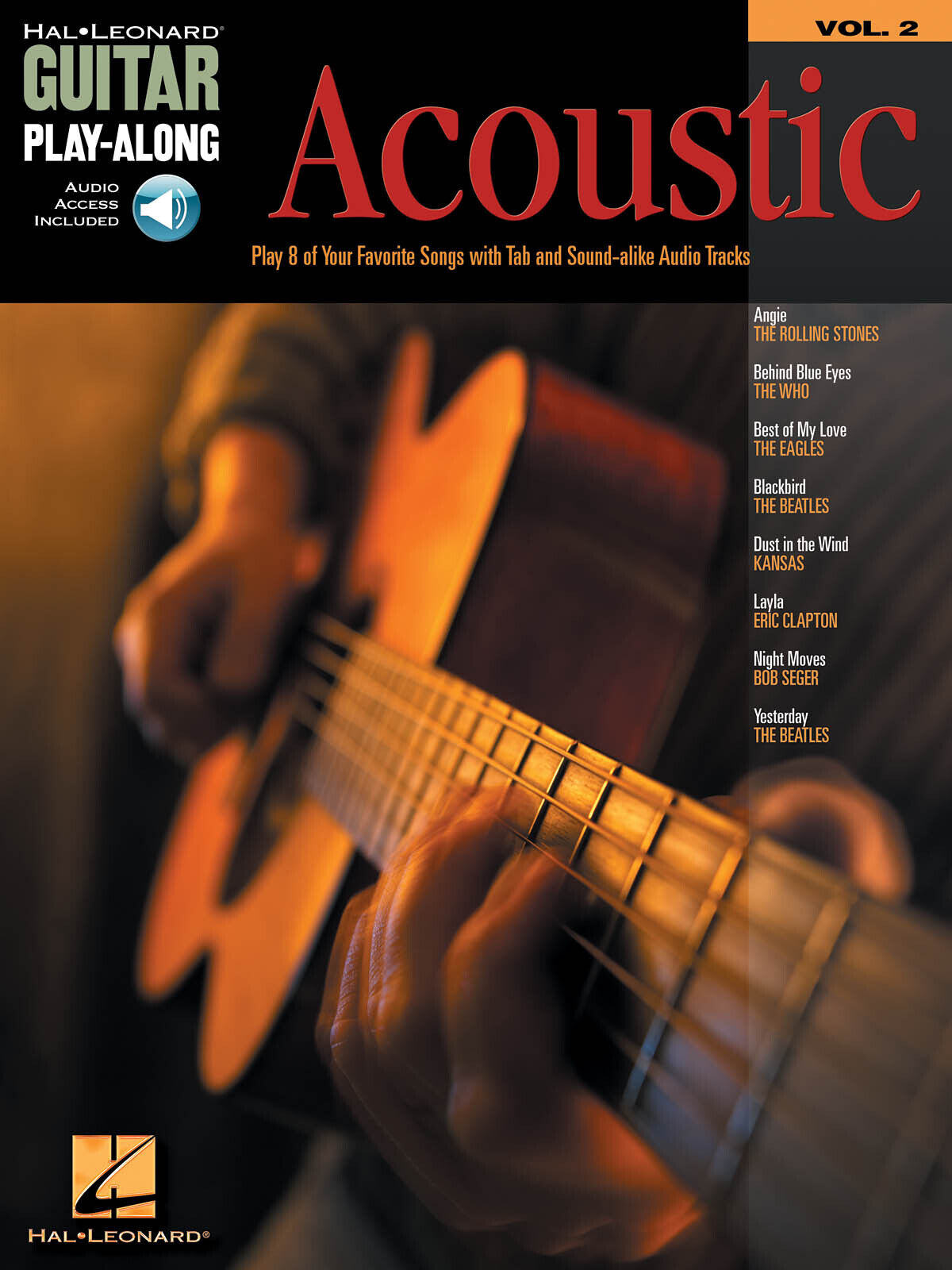 Acoustic Guitar Play-Along Vol 2 Notes & Tab Sheet Music Songs Book Online Audio