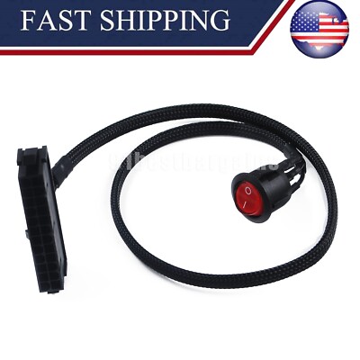 24-Pin Female ATX PSU Power Supply Starter On/Off Switch Jumper Bridge Cable