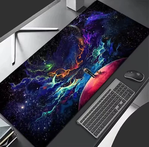 SF Space Mouse Pad Cosmic Galaxy Large Desk Keyboard Mat For Gamers
