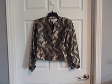 EUC Jones New York women 4 long sleeve fully lined blazer metallic contemporary-