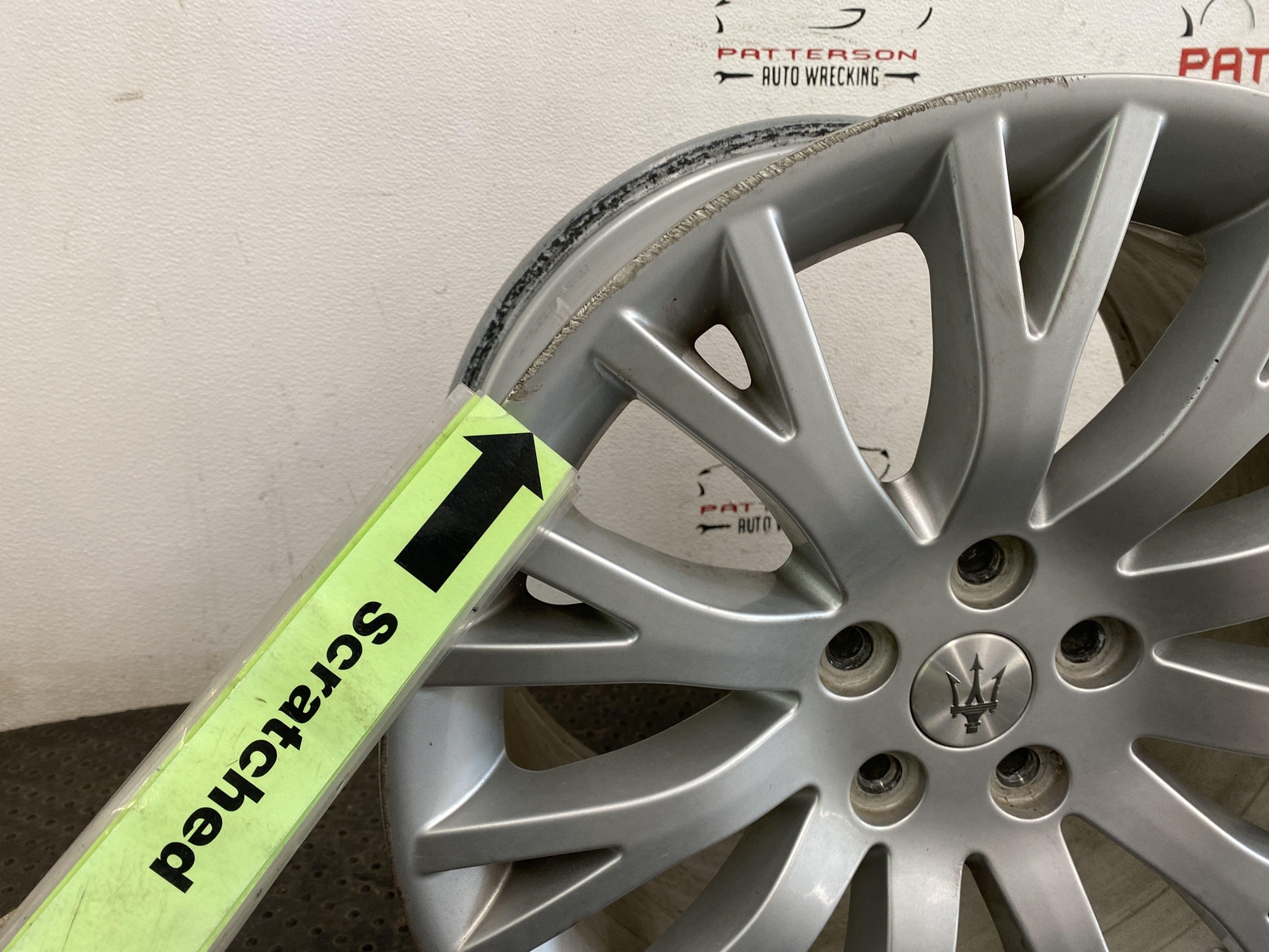 2006 MASERATI QUATTROPORT REAR SILVER ALUMINUM WHEEL RIM 18X10.5