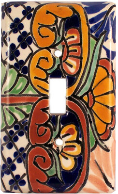 TalaMex Mexican Ceramic Wall Plate Mantel Single Toggle Switch Plate