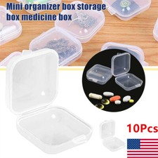 10Pcs Clear Plastic Mini Box Earplugs Jewelry Bead Earing Storage Case Organizer