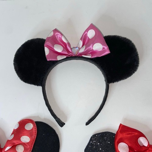 Official Disney Minnie Ears Headbands Lot - Pink and Red Bows - Picture 5 of 7